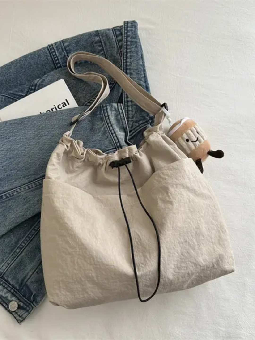 Сумка тоут , бежевый — фото 1