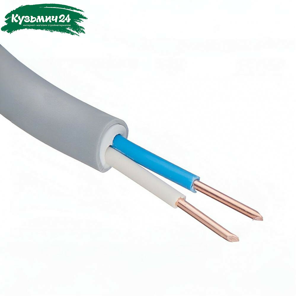 Кабель силовой NYМ Севкабель 2х1.5 кв. мм установочный белый длина 1 метр