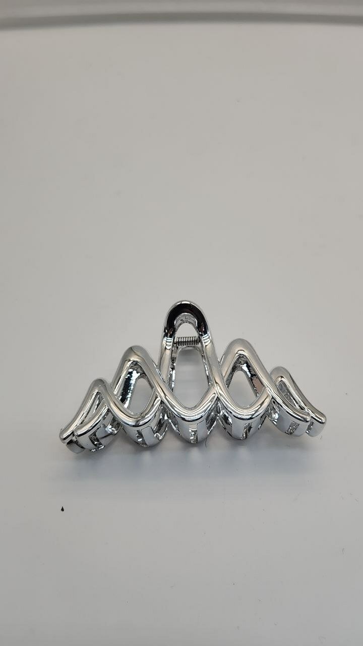 Крабик для волос серебренного цвета , заколка для девушек