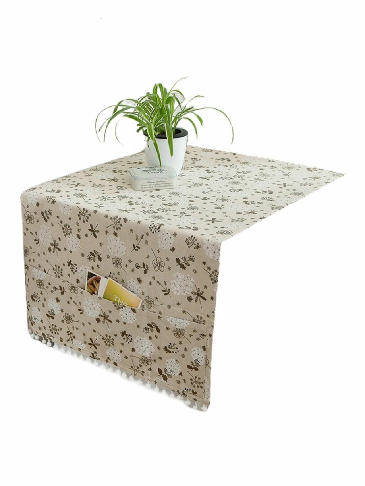 Скатерть, Кусок геометрической ткани для покрытия холодильника и стиральной машины-70*170 см-серый одуванчик