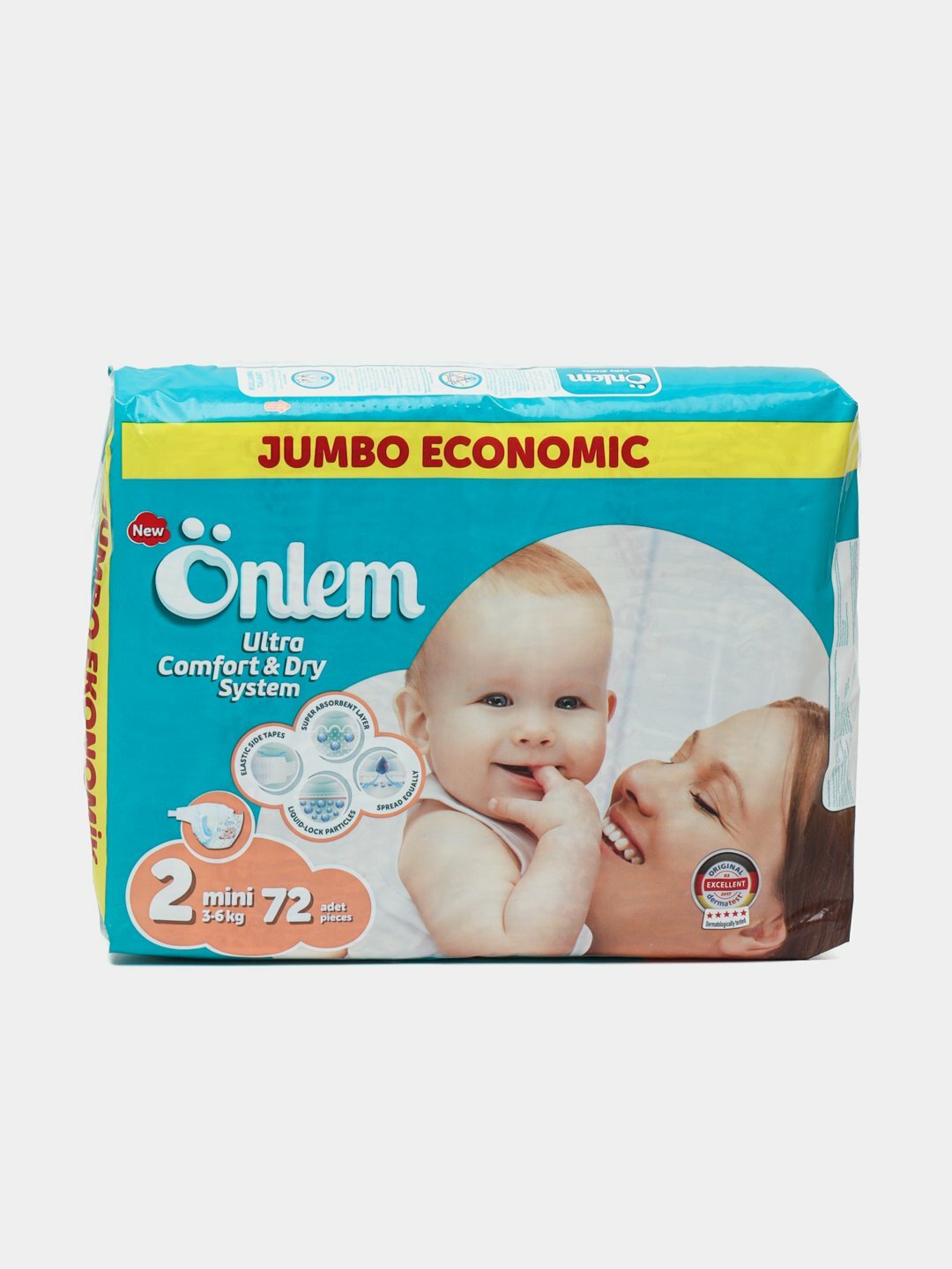 Подгузники Onlem, гипоаллергенные, воздухопроницаемые, мягкая текстура, размер 2, 72 шт. — фото 1