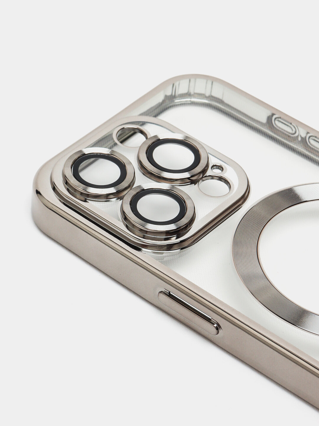 IPhone 15 Pro чехол, устойчив к ударам, серый, камера защищена — фото 1