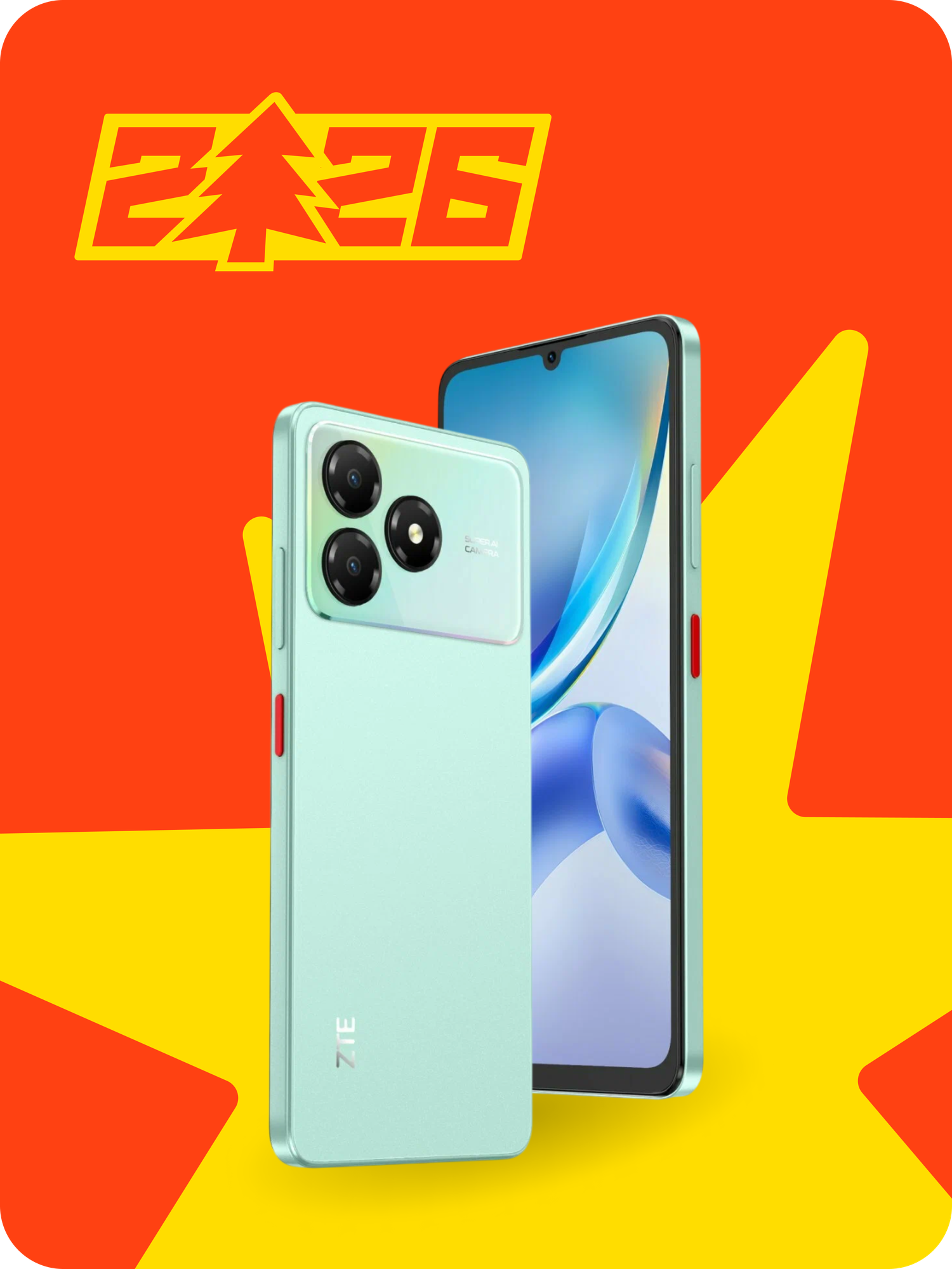 Смартфон ZTE Blade A36 — 6.75" HD+ экран 90 Гц, 4/64 ГБ, камера 13 МП, аккумулятор 5000 мА·ч, мощный и стильный