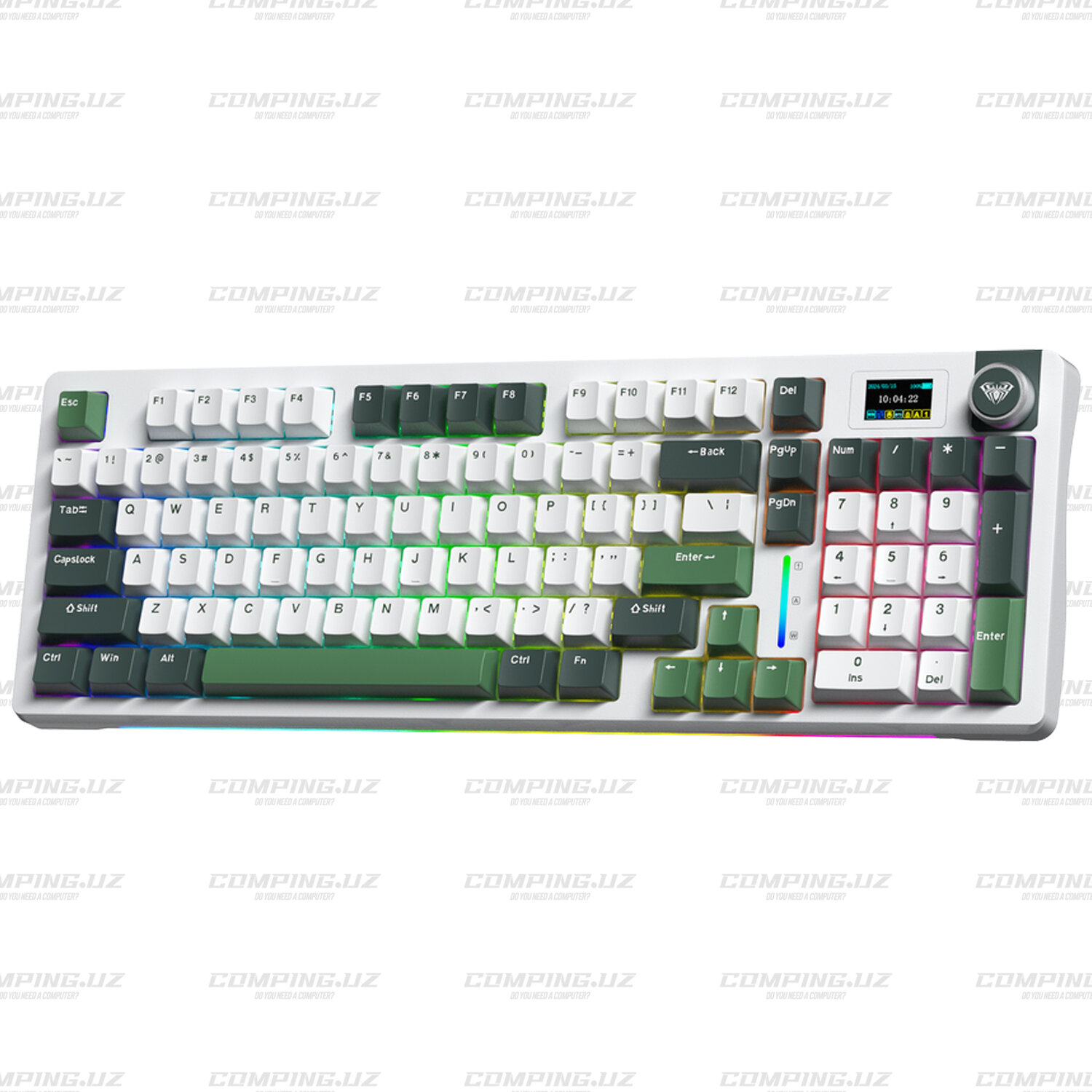 AULA S98Pro беспроводная механическая клавиатура (Белый, Зеленый, Темно-зеленый)