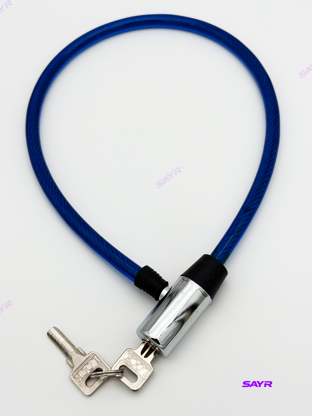 Замок для велосипеда тросовый, кодовый и с ключом, противоугонный, стальной