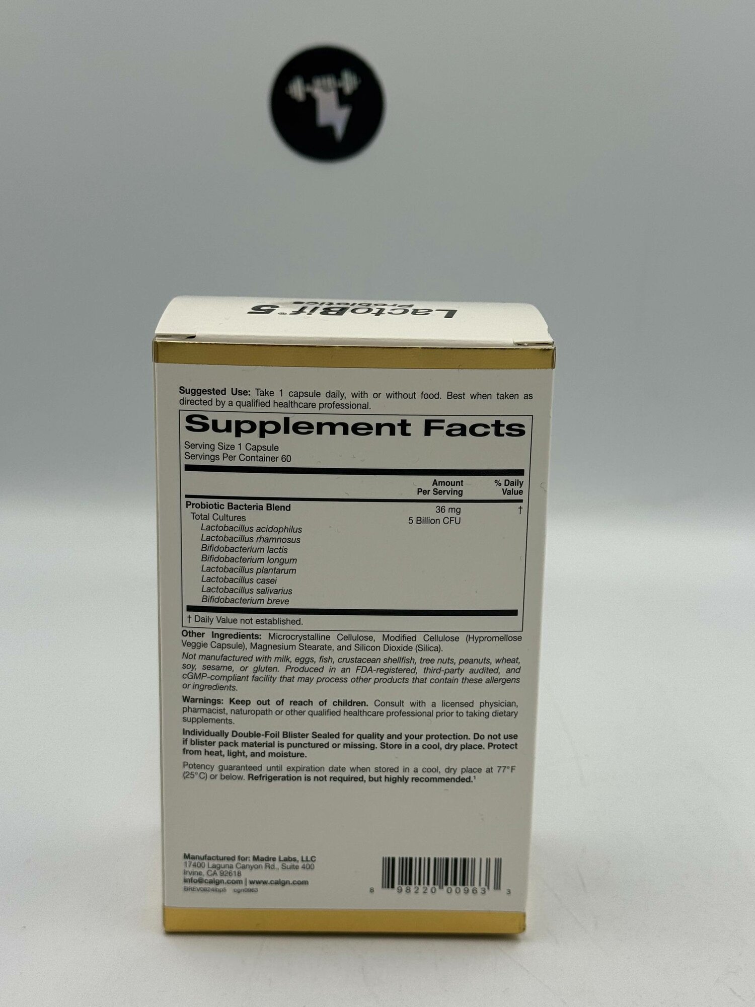 CGN lactoBif5 Probiotics 60 capsules , КГН ЛактоБиф5 60 капсулес — фото 1