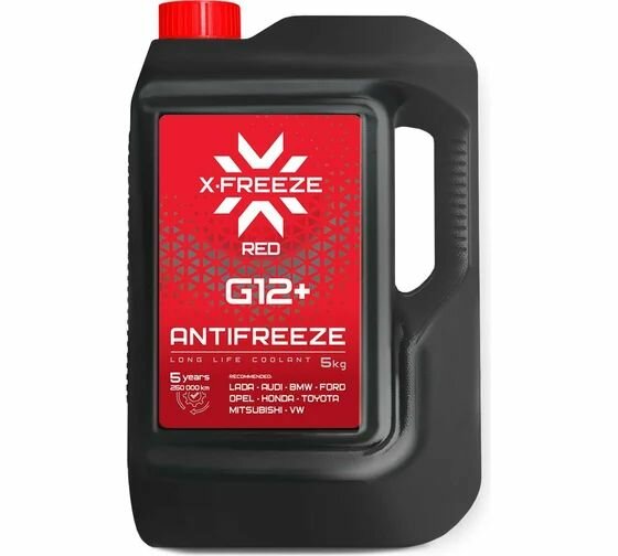 Антифриз готовый X-FREEZE Red G12+, 5кг арт. 430140009