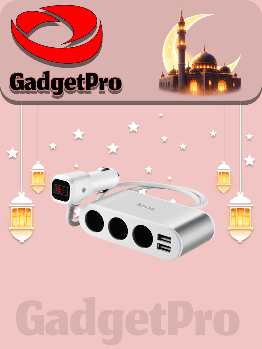 Автомобильное зарядное устройство Hoco Z13 LCD One: быстрая зарядка, USB, LCD дисплей