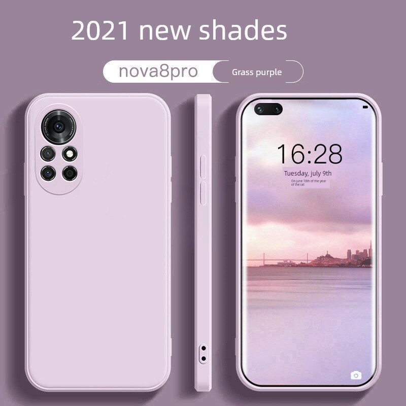 Чехол из жидкого силикона для Huawei Nova 8 Pro, цвет Орхидея - Защитный чехол для мобильного телефона