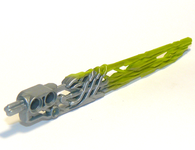 Bionicle Weapon Protector Sword with Marbled Lime Pattern, 24165pb04 Flat Silver U