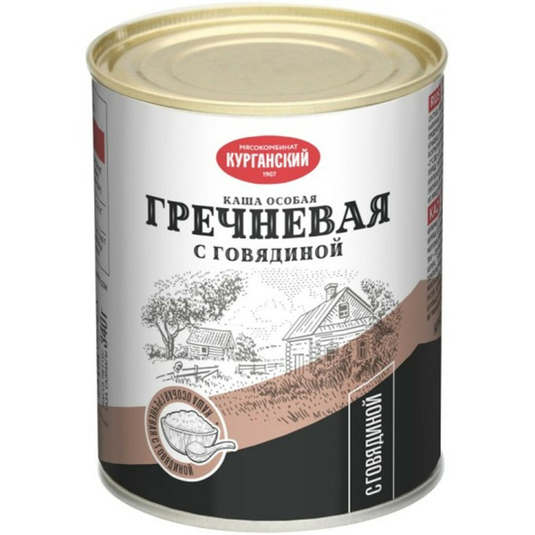 Каша особая Курганский Мясокомбинат Стандарт КМК гречневая с говядиной ключ 340 г