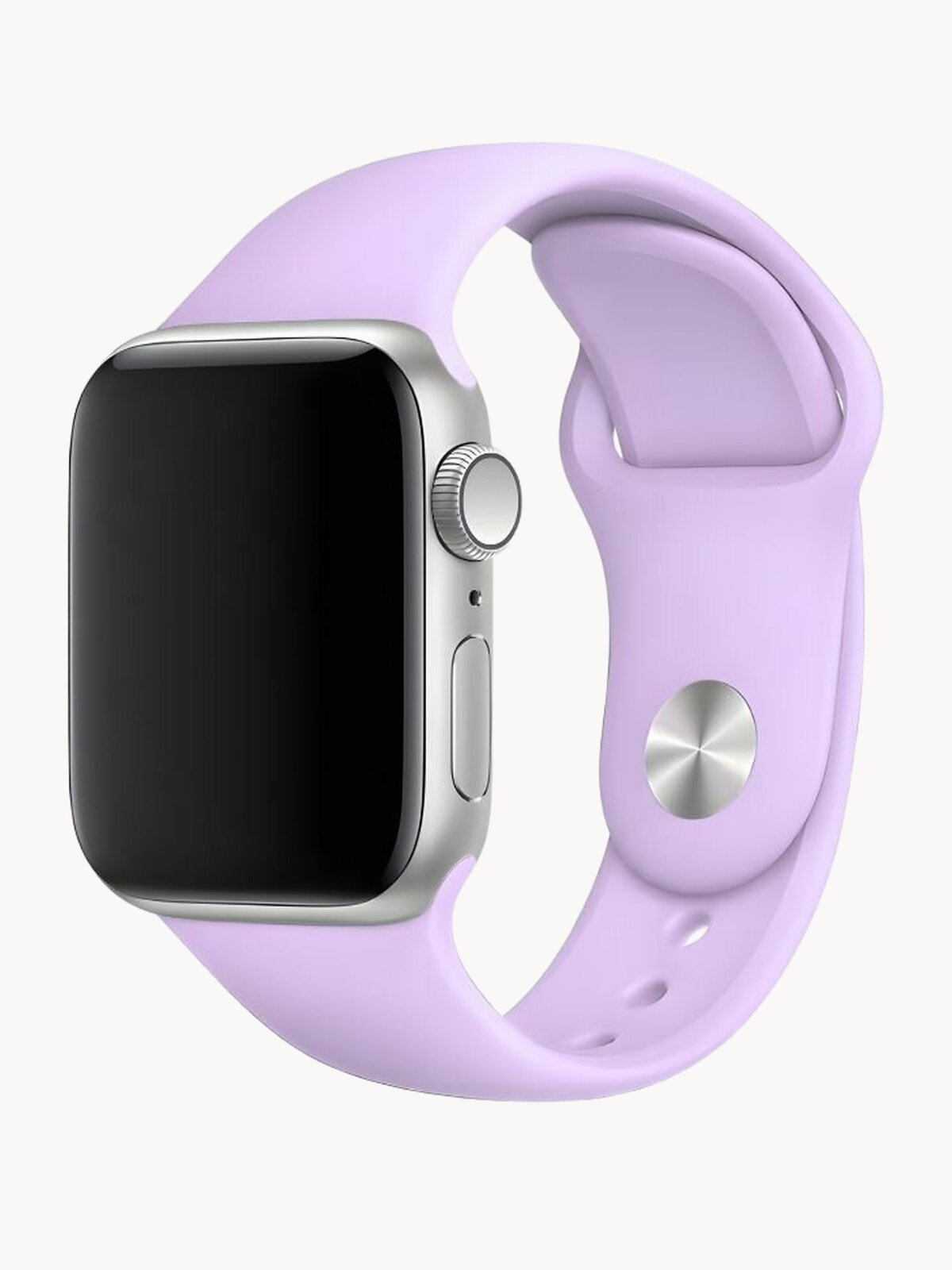 Ремешок для Apple Watch 38mm 40mm 41mm 42mm силиконовый, размер M-L, Сиреневый