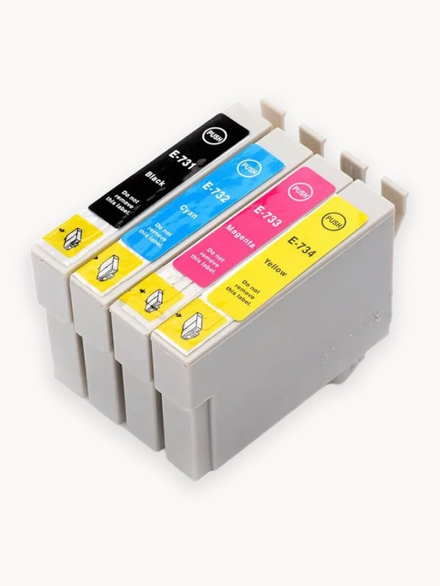 Набор совместимых картриджей T0735 (T0731/T0732/T0733/T0734) для принтера Epson, Stylus Office T20-40; C79-110 и тд