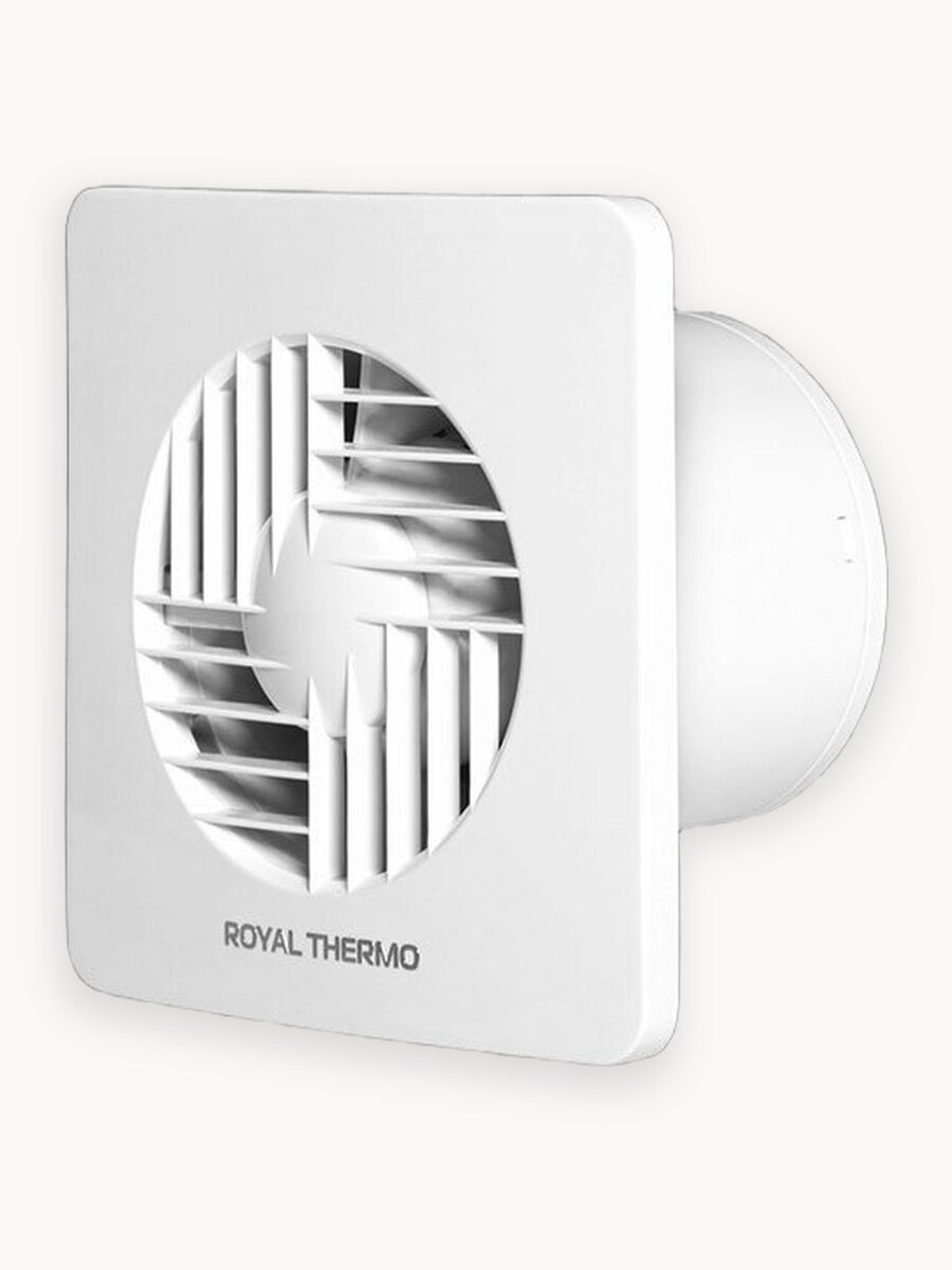 Вентилятор вытяжной Royal Thermo RAFT 100 HT, 100 мм, с таймером и гигростатом, белый, для ванной и туалета