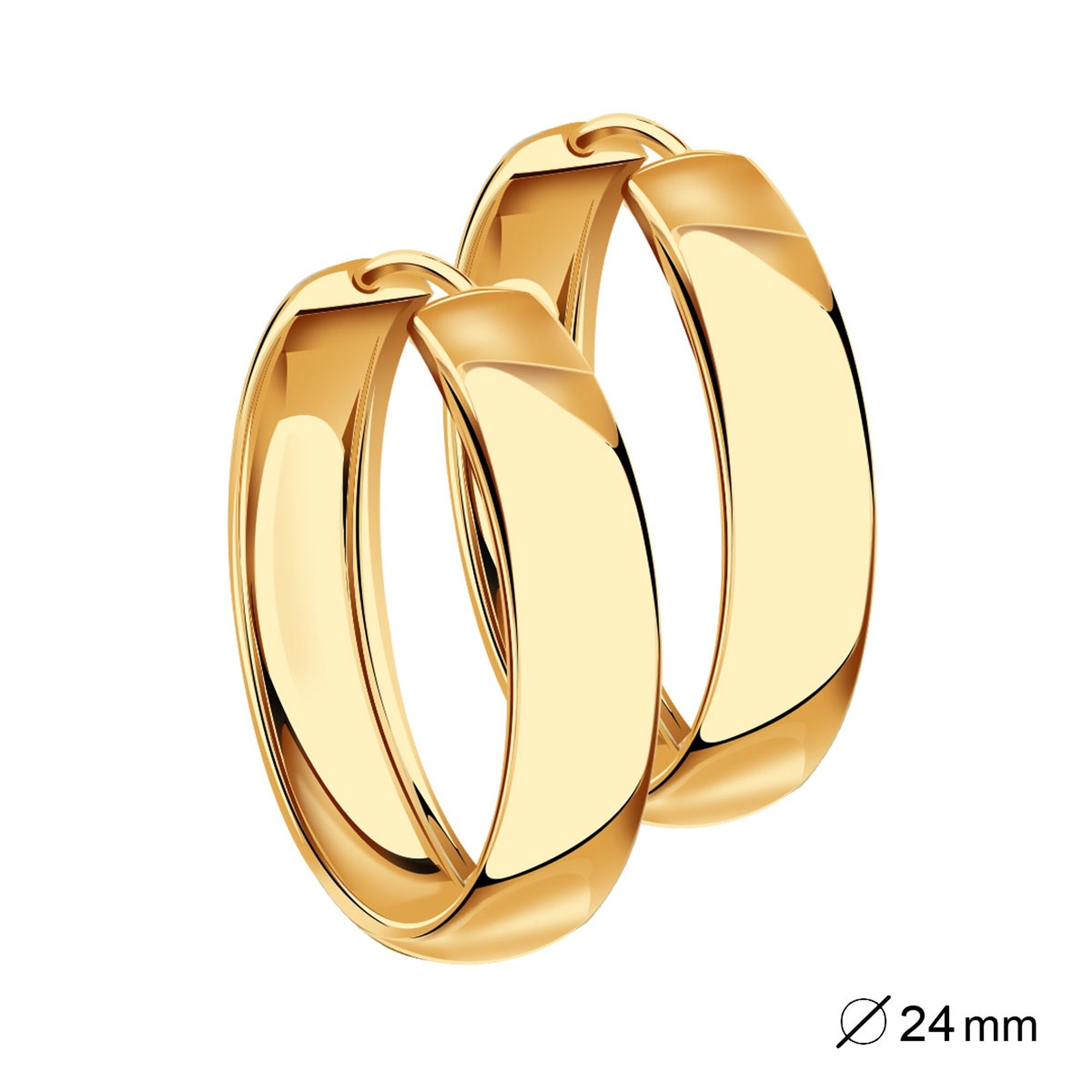 Серьги конго Diamant online, красное золото, 585 проба