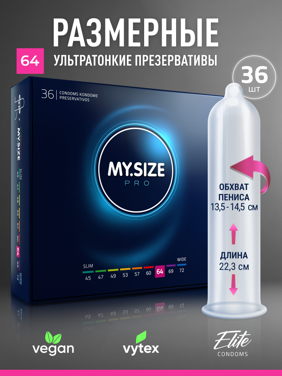 Презервативы MY SIZE 64 размер, XXL 36 шт