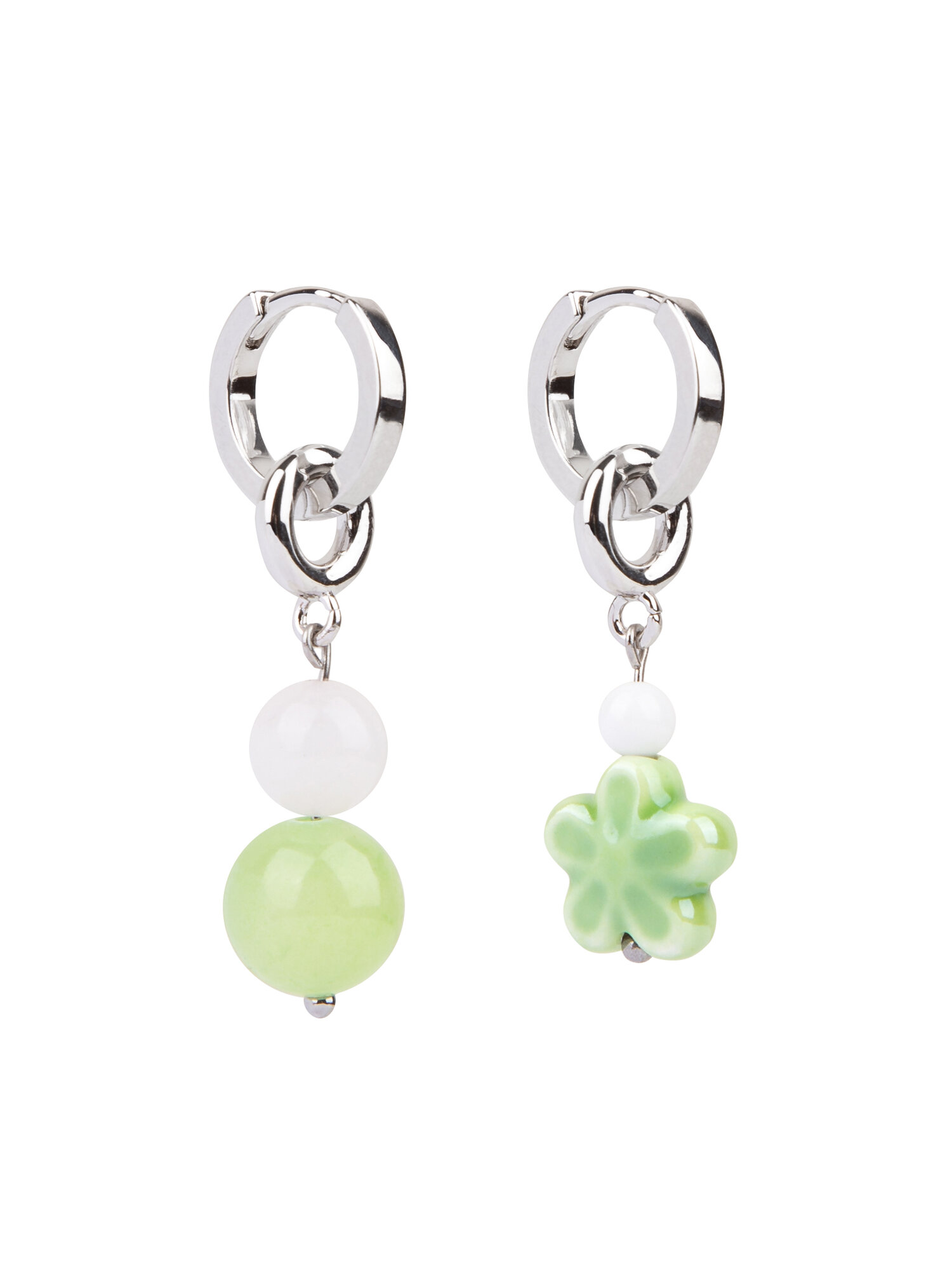 Серьги конго Hola Jewelry, размер 14 мм, зелeный