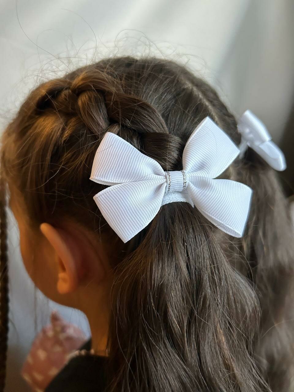 Бантики для волос на резинке для девочки, резинки для волос , белый — фото 1