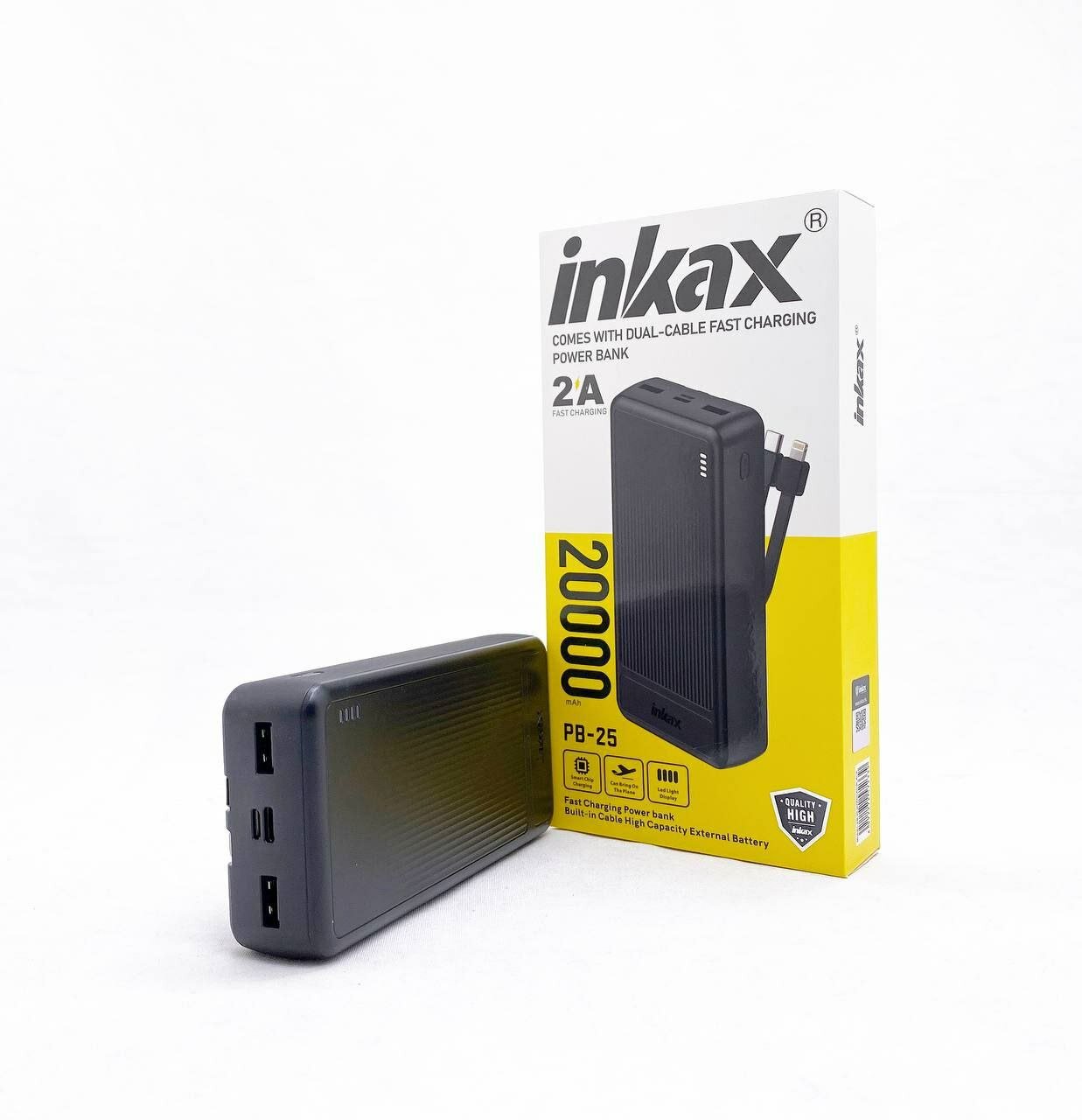 Внешний аккумулятор INKAX PB25, 20000 mAh, с 3 USB-портами, технология Quick Charge