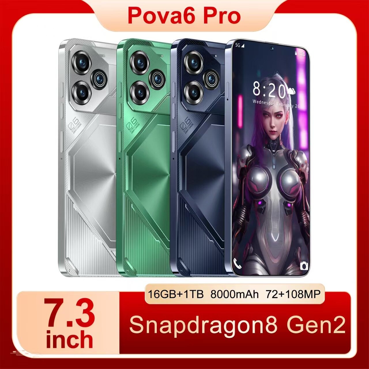 Смартфон Pova6 Pro,1 ТБ, green,16 ГБ, зеленый
