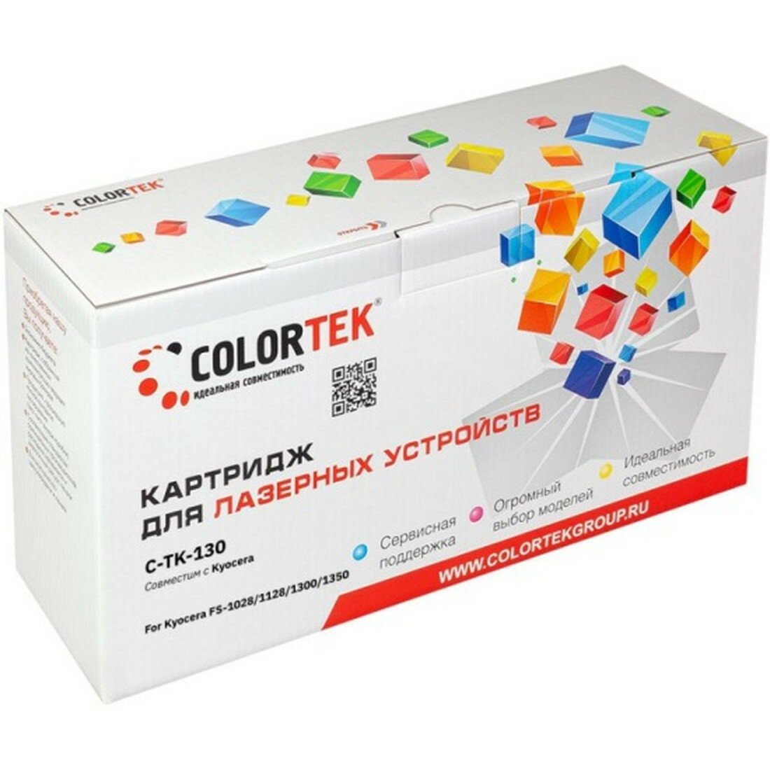 Картридж Colortek TK-130, для Kyocera, тонер-картридж, черный