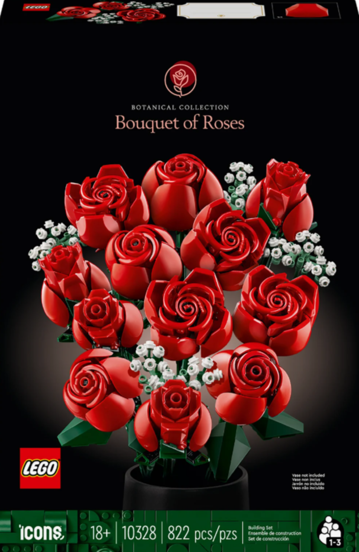 Конструктор Lego The Botanical Collection 10328 Bouquet of Roses Букет Роз, 822 дет.