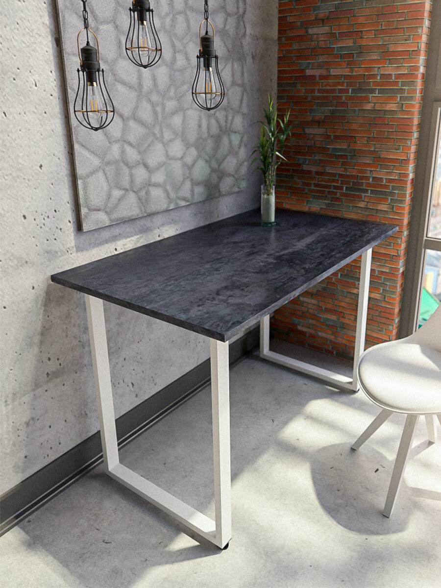 Стол письменный POLLY.TIME Loft универсальный 100x57x75 см серый/белый