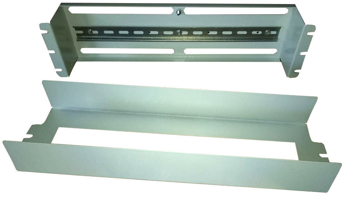 Монтажная панель с DIN-рейкой 19" 3U и крышкой серый БГ-КП-АВ 3U