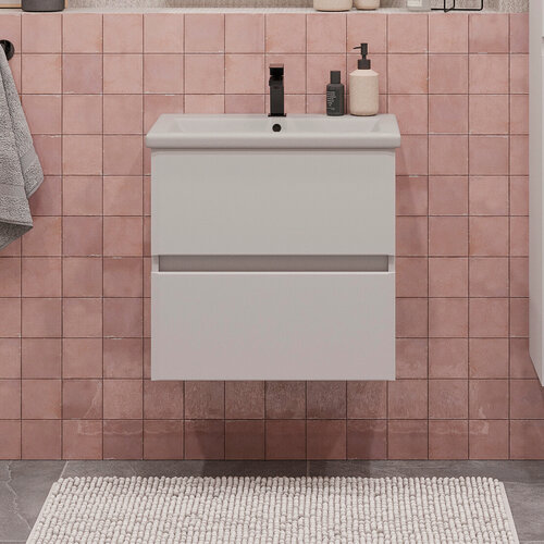 Изображение товара Тумба подвесная SanStar Велья 50 Без раковины для ванной комнаты, белая