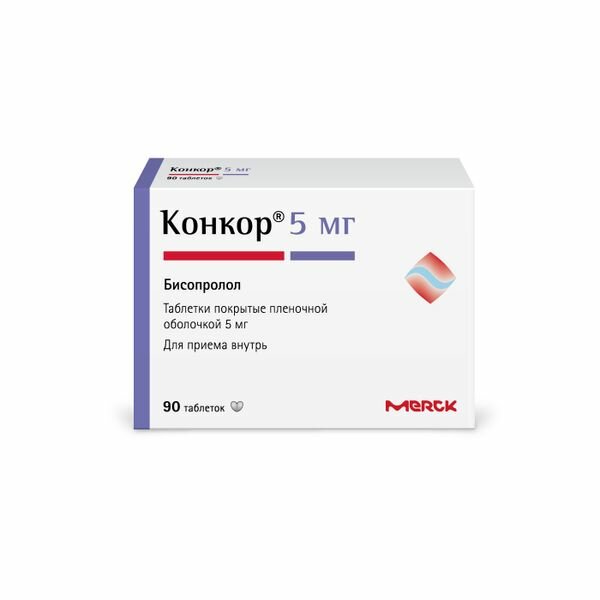 Конкор таблетки п/о плен. 5мг 90шт