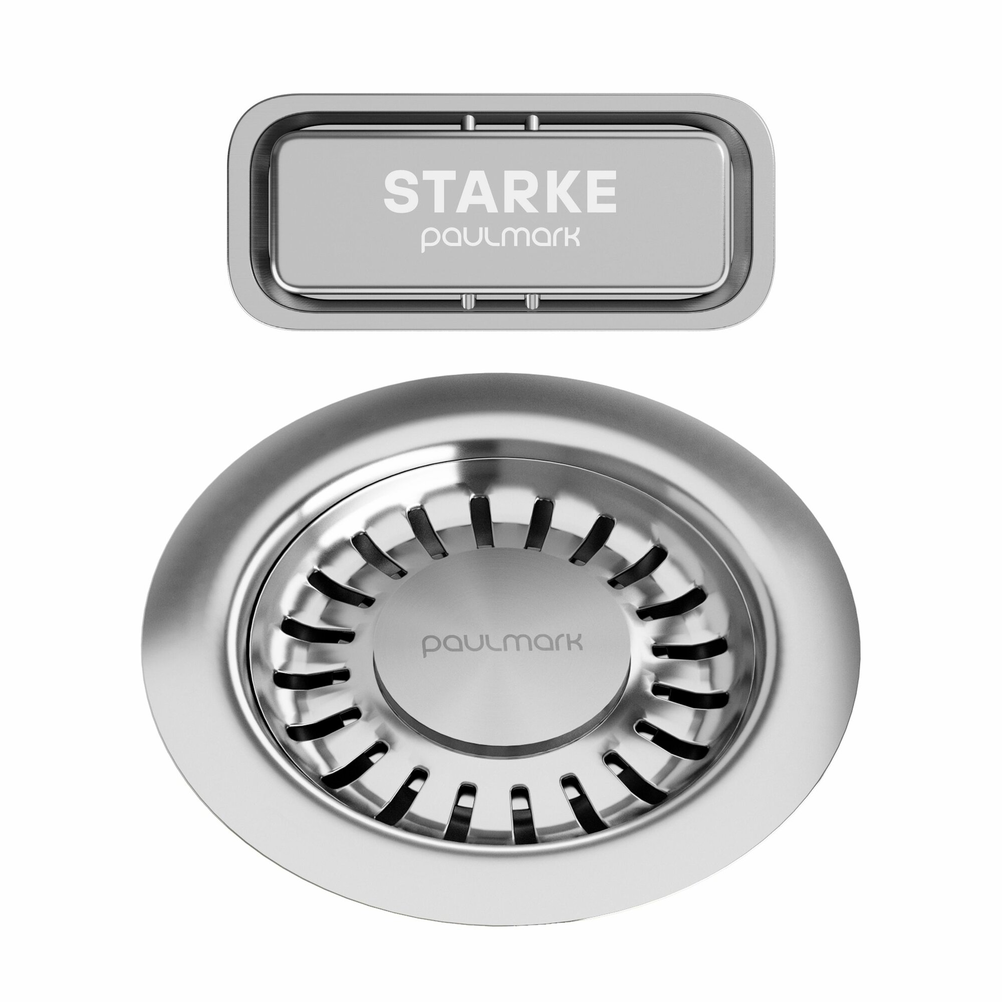 Слив с овальным переливом Paulmark  брашированная сталь  PM6024 BS