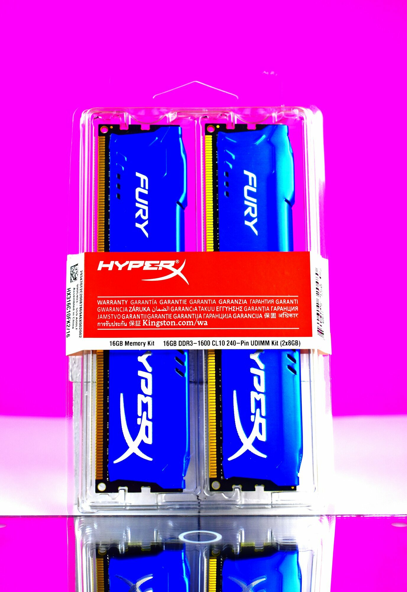 Оперативная память HyperX 16 ГБ (8 ГБ x 2 шт.) DDR3 1600 МГц DIMM CL10 Blue