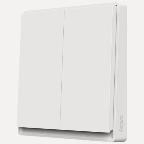 Изображение товара Умный выключатель Aqara настенный E1 (без нейтрали, 2 клавиши), модель QBKG39LM