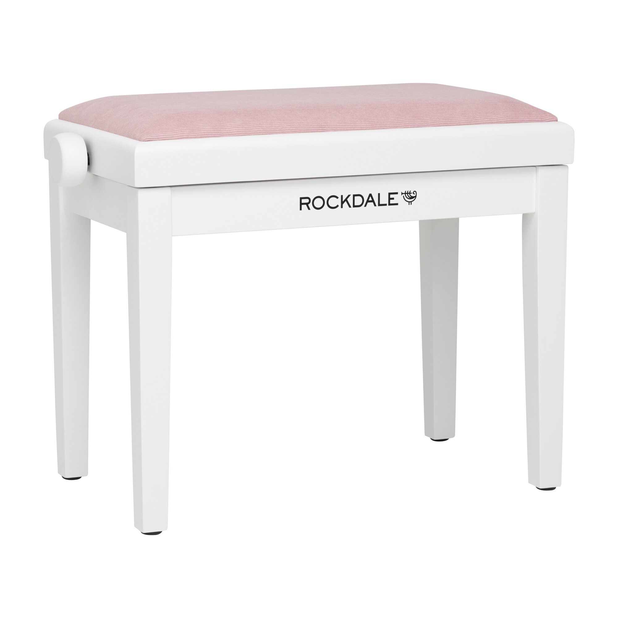 ROCKDALE RHAPSODY 135 SV WHITE PINK деревянная банкетка регулировка высоты цвет корпуса бел сиденье вельвет розовый