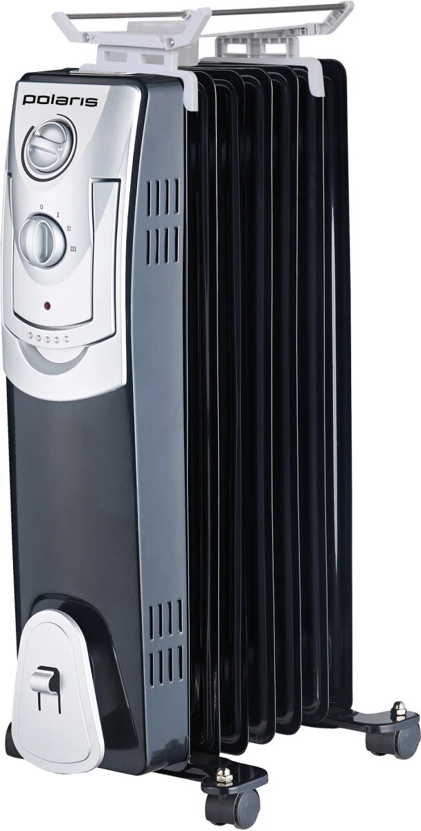 Масляный радиатор Polaris PRE M 0715 1500Вт черный напольный 7 секций 1.5 кВт 15 м²