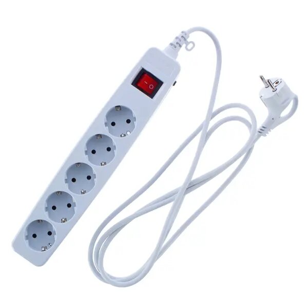 Сетевой фильтр Эра SF 5 розеток с заземлением 3x0.75 мм 1.8 м 2200 Вт цвет белый