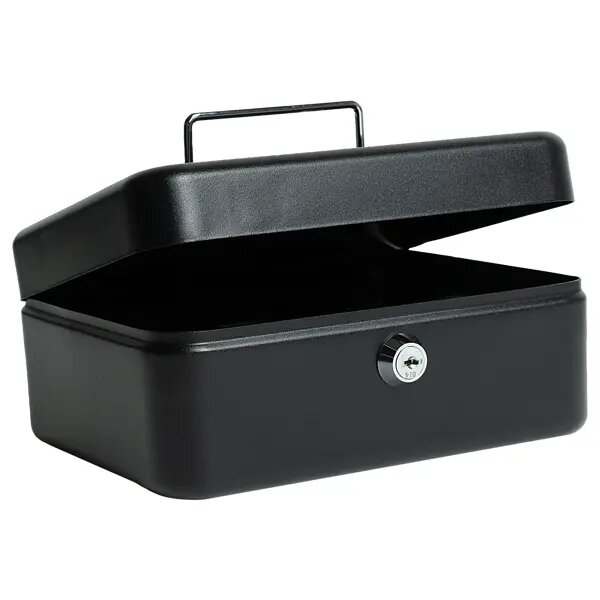 Кэшбокс ключевой замок 200х160х90 мм черный