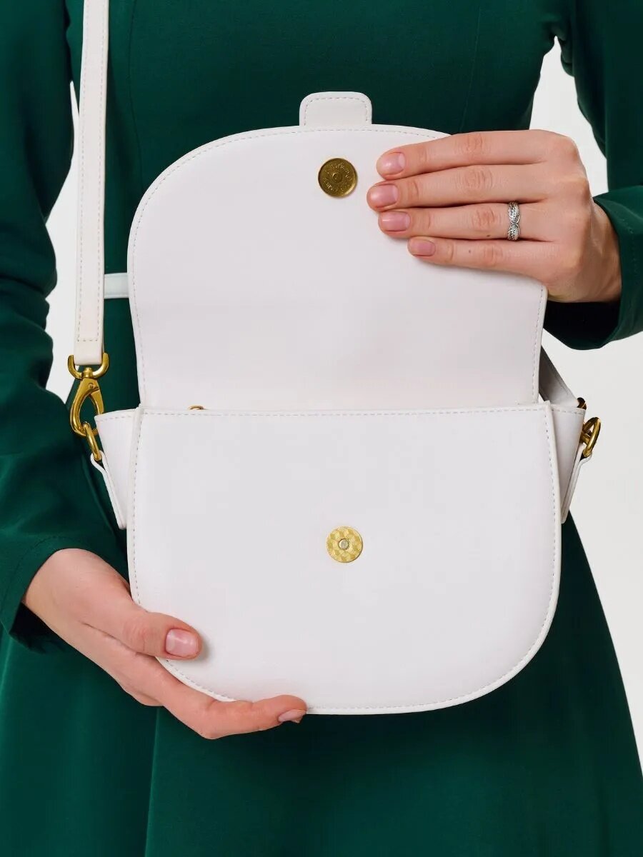 Сумка Daniele Riccardi, фактура матовая, гладкая, белый; — фото 1