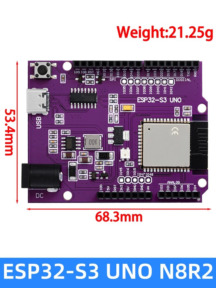 ESP32-S3-Dev-KitC-1 платы разработки Baishundianzi, ESP32-S3 UNO N8R2