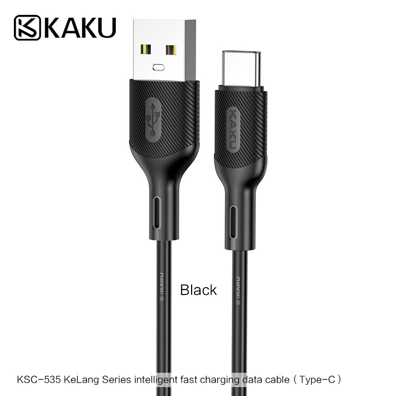 Универсальный USB-кабель KAKUSIGA KSC-535 Type-C, черный, для зарядки и передачи данных