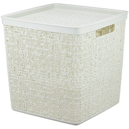 Коробка Idea бязь с крышкой 28х28х28см 17л М 2327 белый ротанг