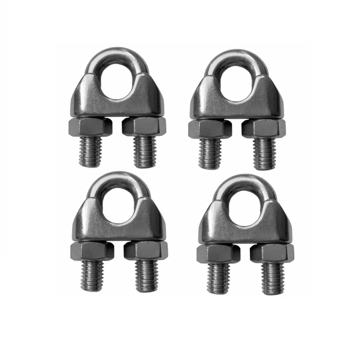 Зажим / крепление 4 мм для троса 4 шт из нержавеющей стали DIN 741