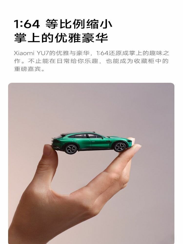 Автовизитки Xiaomi 2025 XIAOMI YU7 1:64 Автомобильный интерьер сплав модель украшения