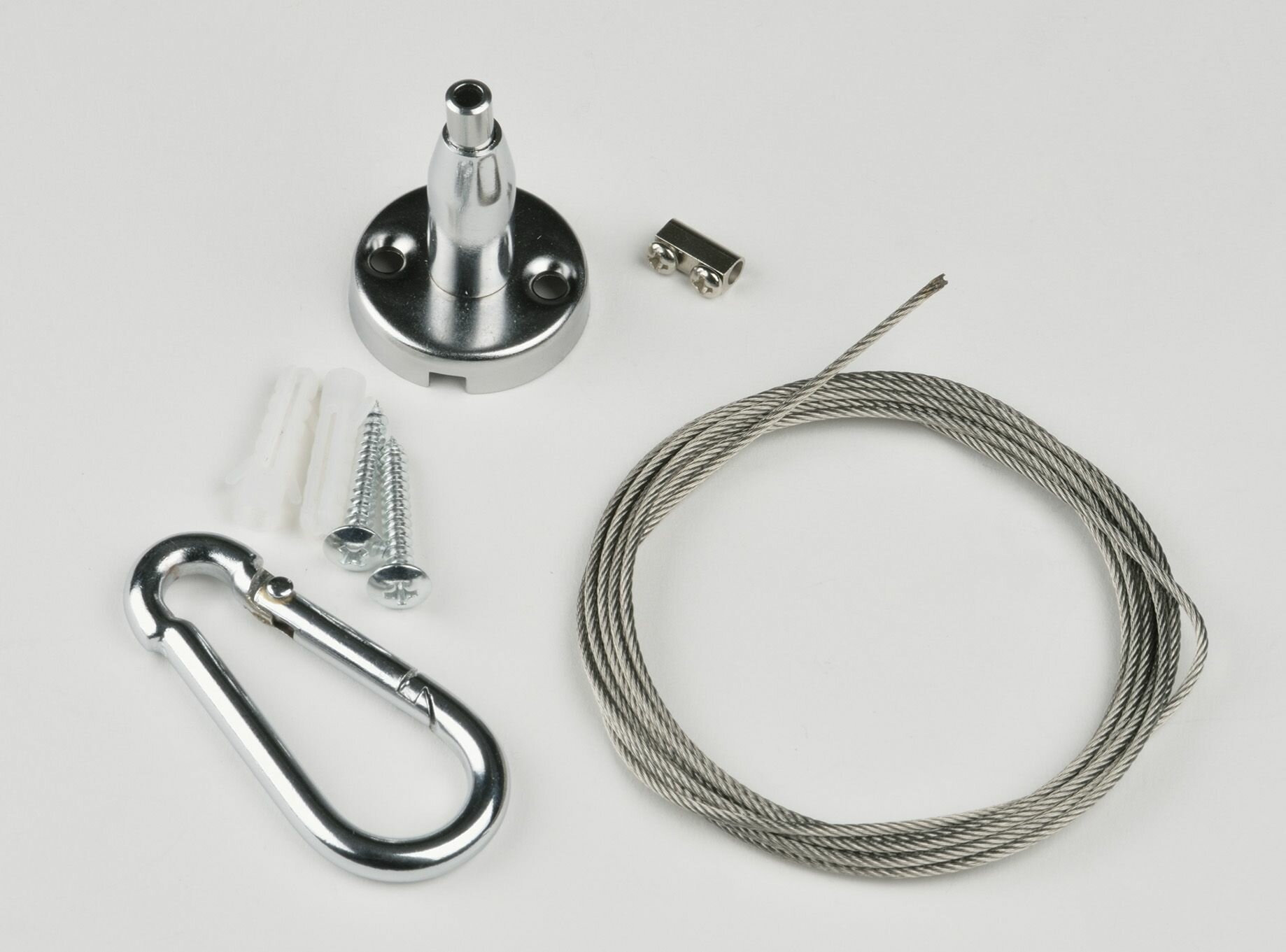 Крепление для подвесного монтажа светильника с рым-болтом трос 2 м универсальное Uniel