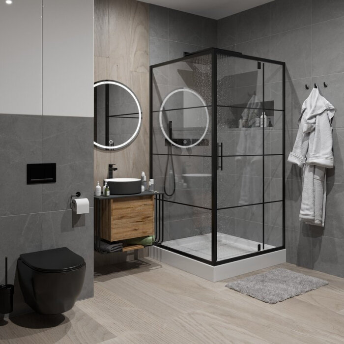 Душевой уголок Niagara Nova NG-0280-08 BLACK 80x80 квадратный черный