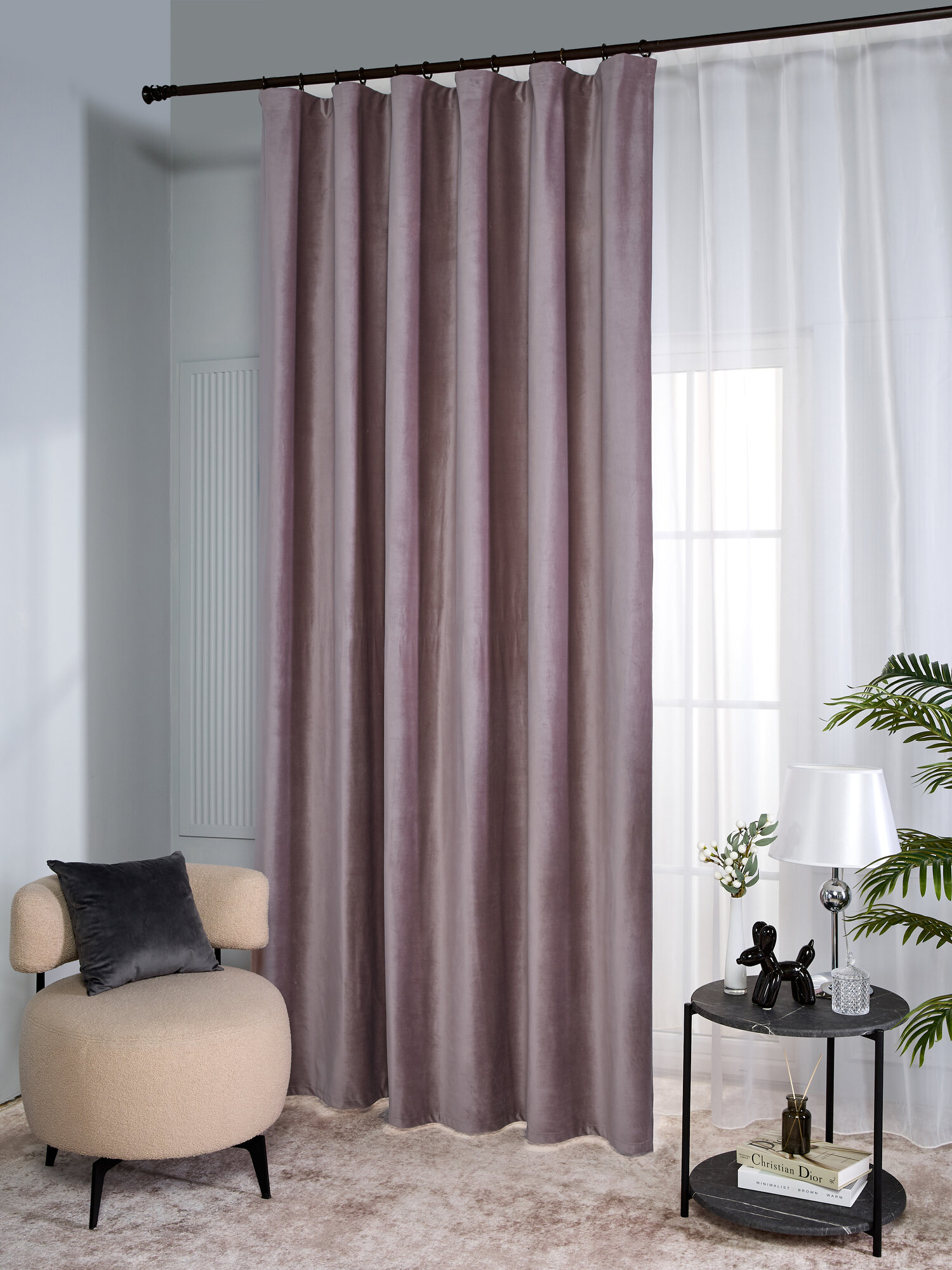 Штора SANPA HOME, плотная, Бархат в гостиную и спальню, 200х280 см,1шт