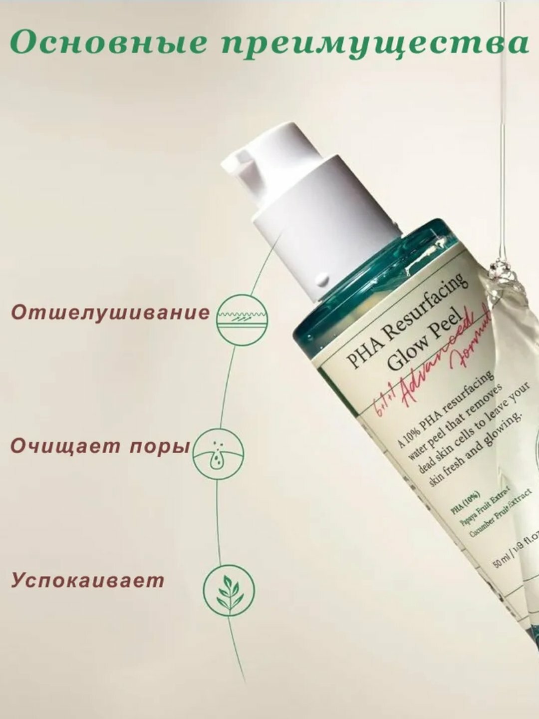 Пилинг для лица отшелушивающий с кислотами Axis-Y PHA Resurfacing Glow Peel 50 ml — фото 1