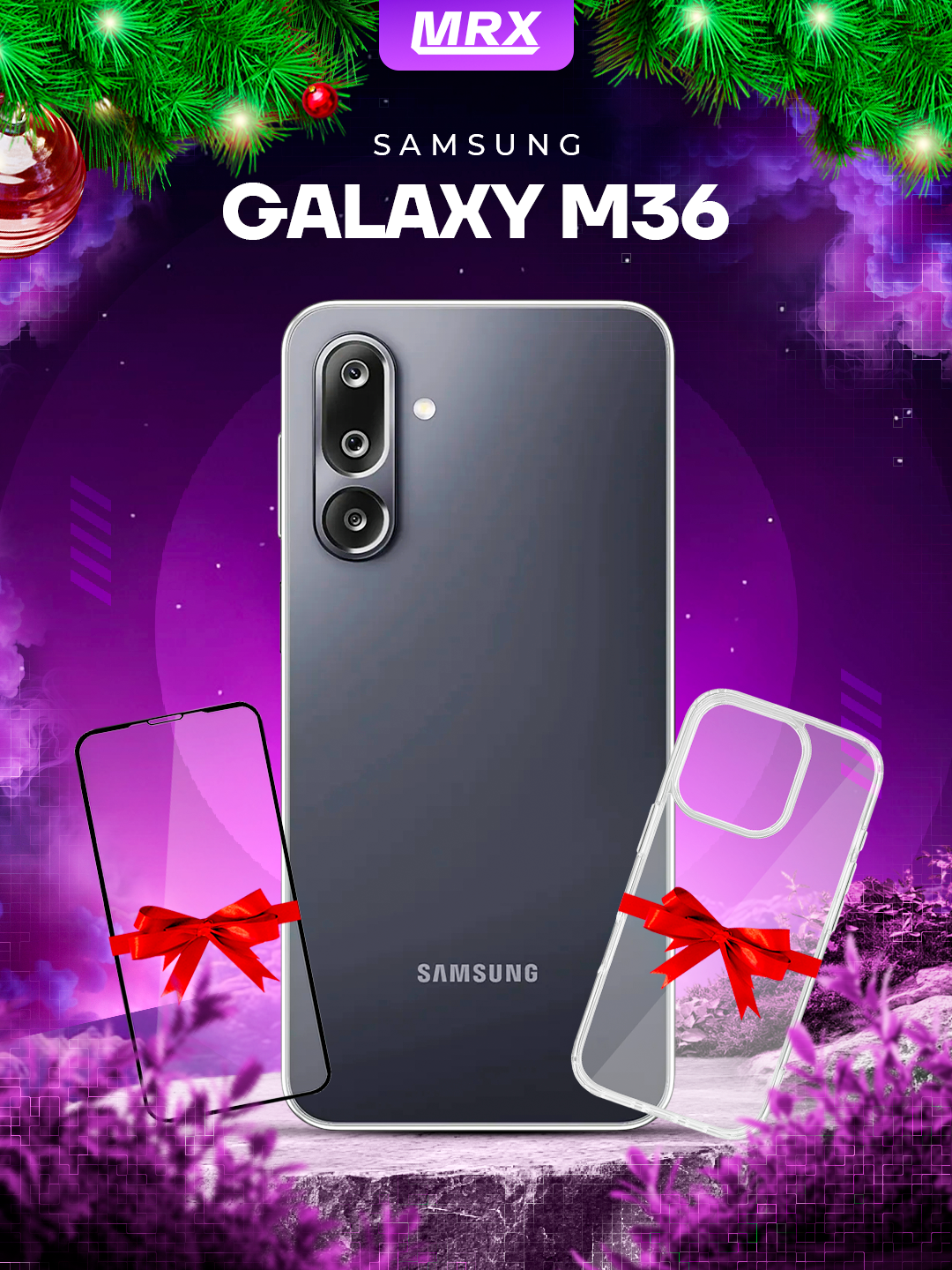 Смартфон Samsung Galaxy M36, 6 ГБ/128ГБ, NFC, 50Мп, 6.7", 120Гц, BLACK