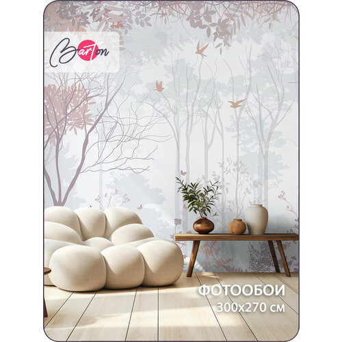 фото Фотообои на стену флизелиновые 3d лес абстракция 300х270 см bartonwall n062 barton wallpapers