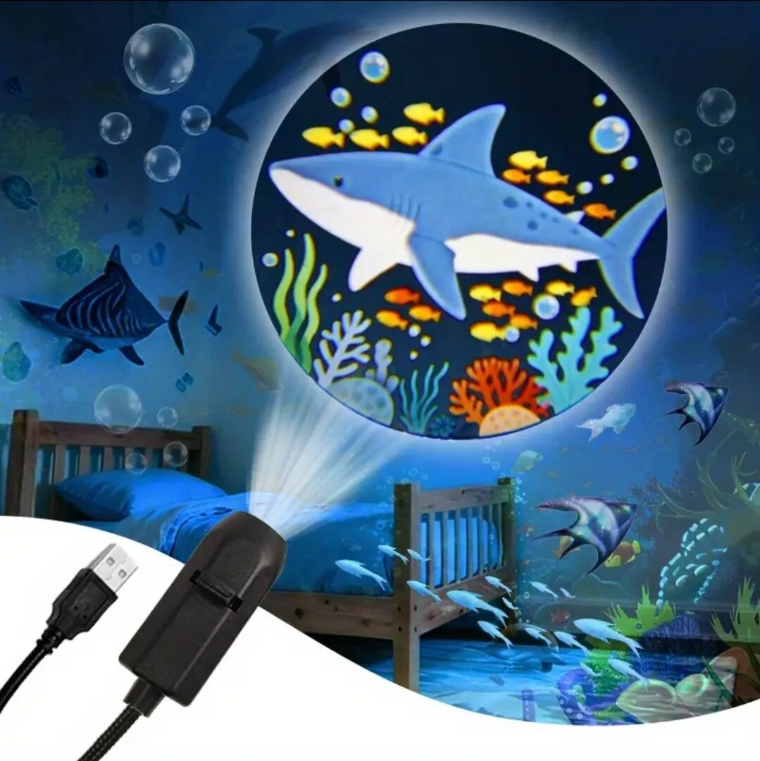 Тематический проекционный узор, вращающийся на 360 градусов, LED-ночник